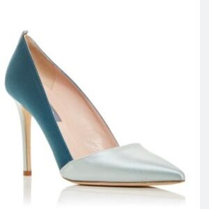 Sjp rampling colorblock heel in blue satin size 40